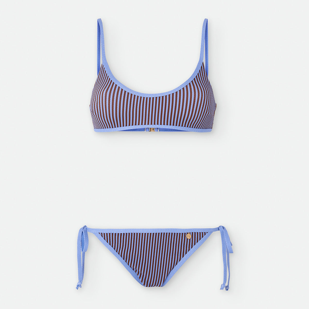Bikini Teen Waterlemon Tiras Laterales Rayitas Azul