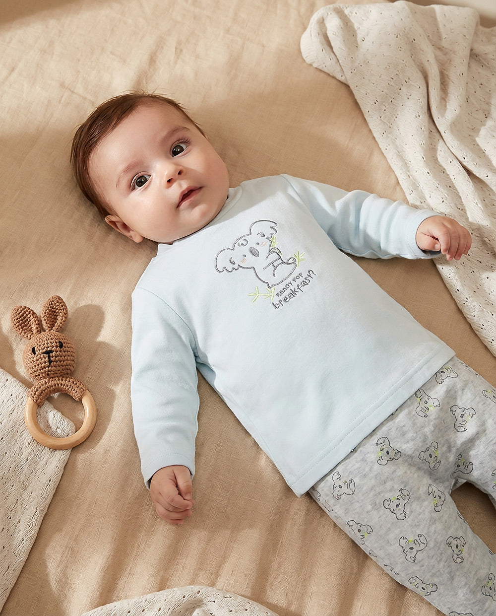 Pijama polaina para niño Waterlemon Koalala Azul