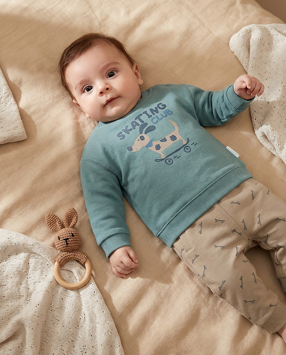 Conjunto bebé niño Waterlemon Perrito verde