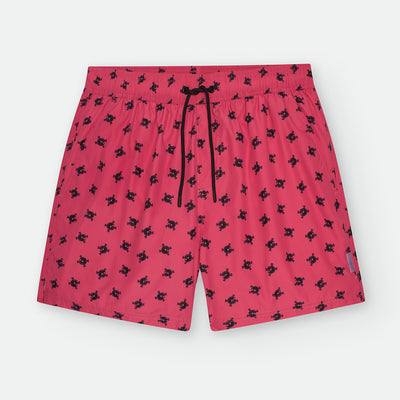 Bañador "Kids & Papi" Waterlemon Calaberas rojo