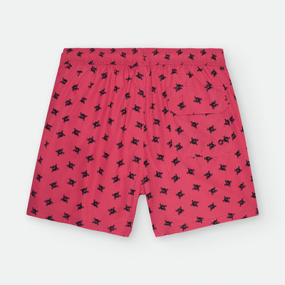 Bañador "Kids & Papi" Waterlemon Calaberas rojo
