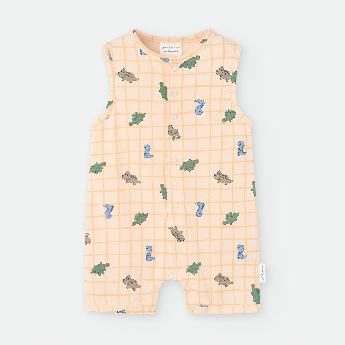 Pelele sin mangas niño Waterlemon Dinos Crudo