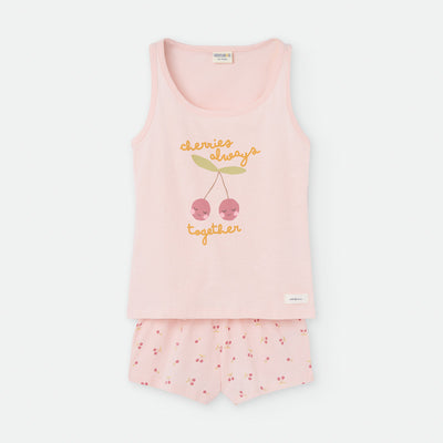 Pijama de tirantes "Kids & Mami" Waterlemon Cerezas