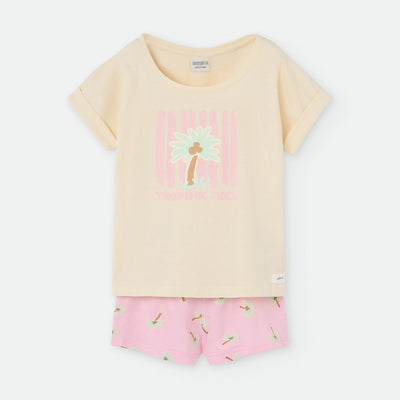 Pijama de tirantes "Kids & Mami" Waterlemon Palmeras
