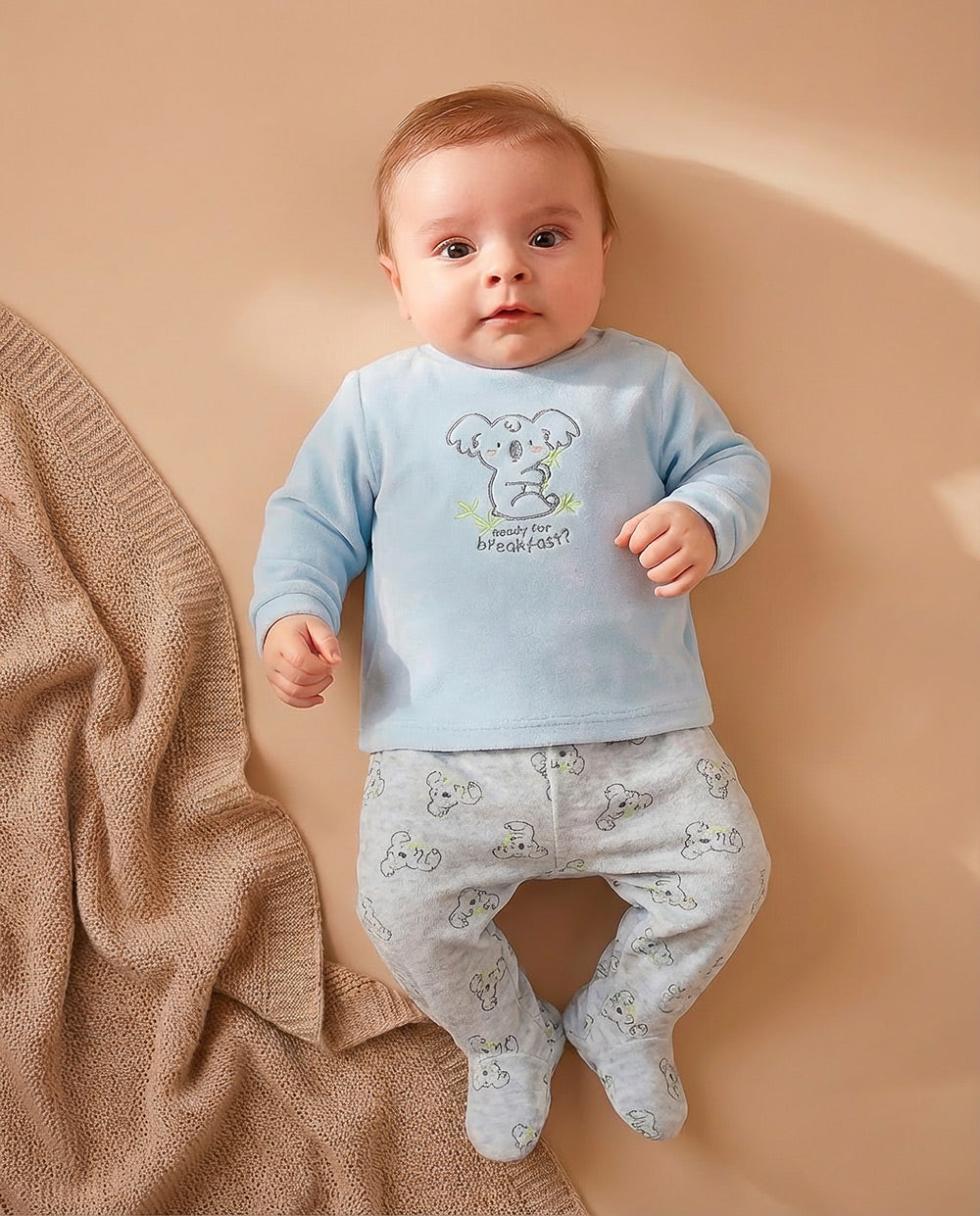 Pijama polaina para niño Waterlemon Koalala Azul