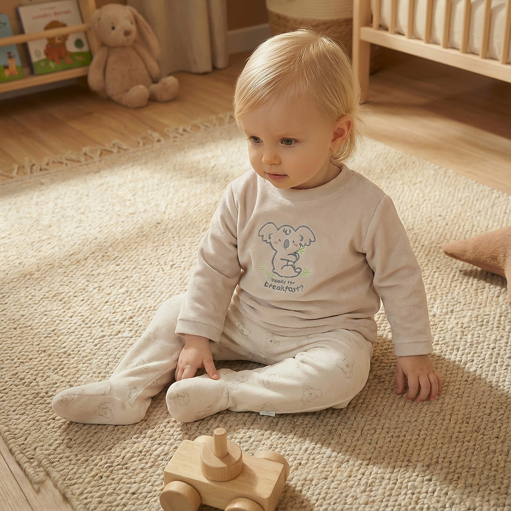 Pijama polaina para niño Waterlemon Koalala Gris