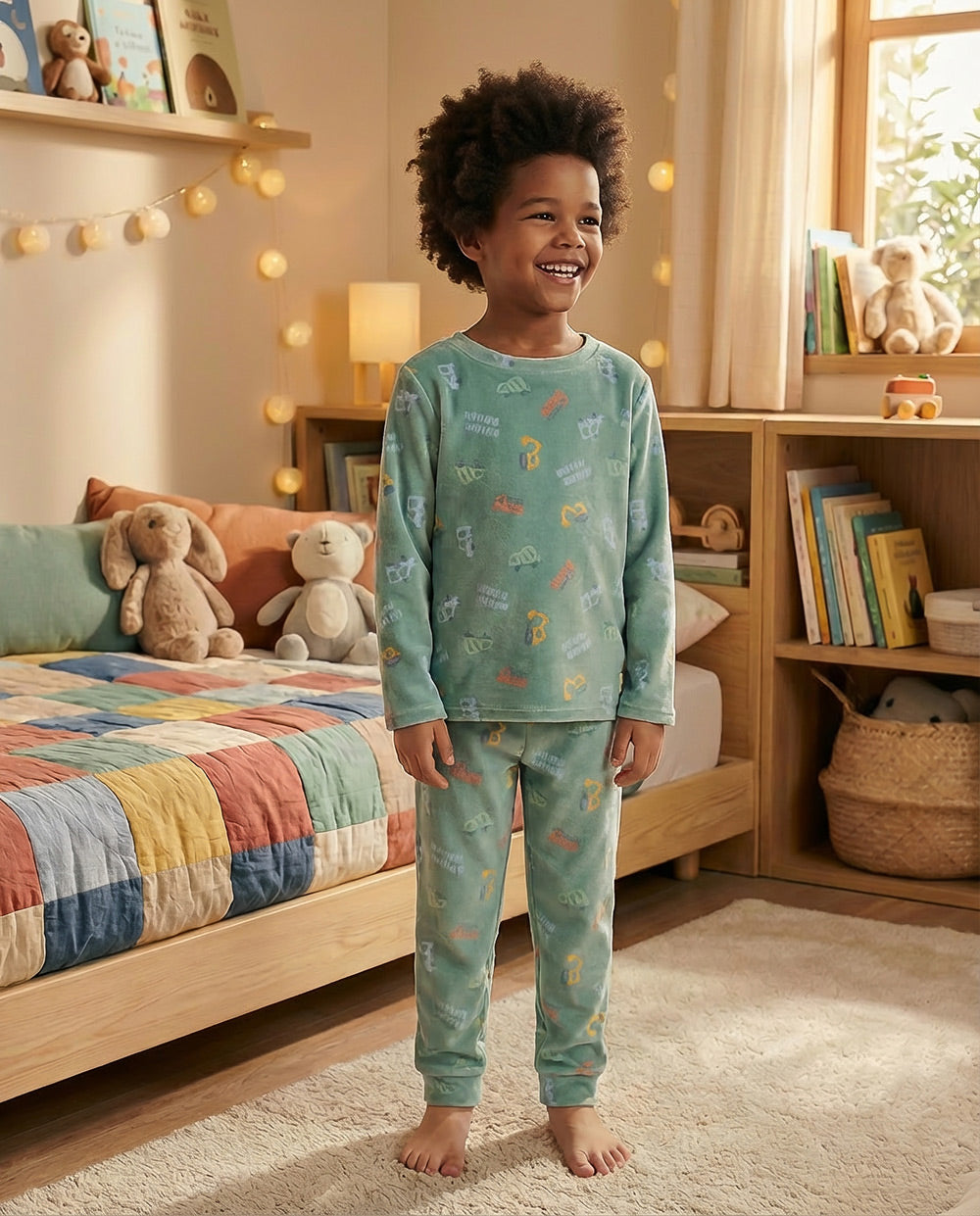 Pijama niño Waterlemon Adventure Transports Verde