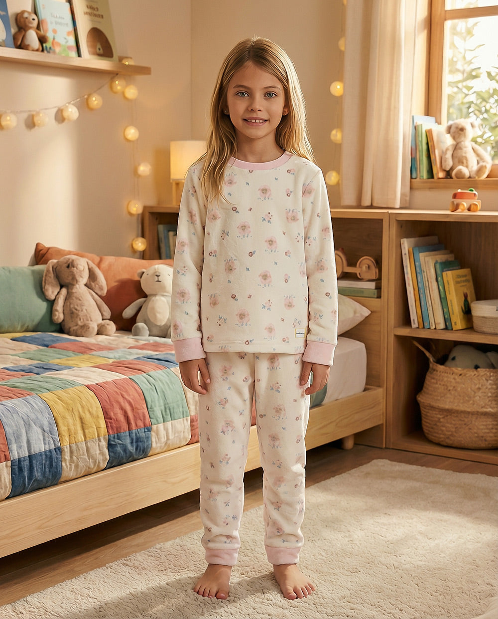 Pijama niña Waterlemon Fur & Wool Crudo