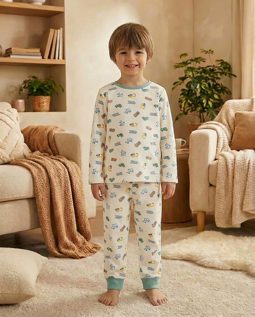 Pijama niño Waterlemon Fur & Wool Crudo