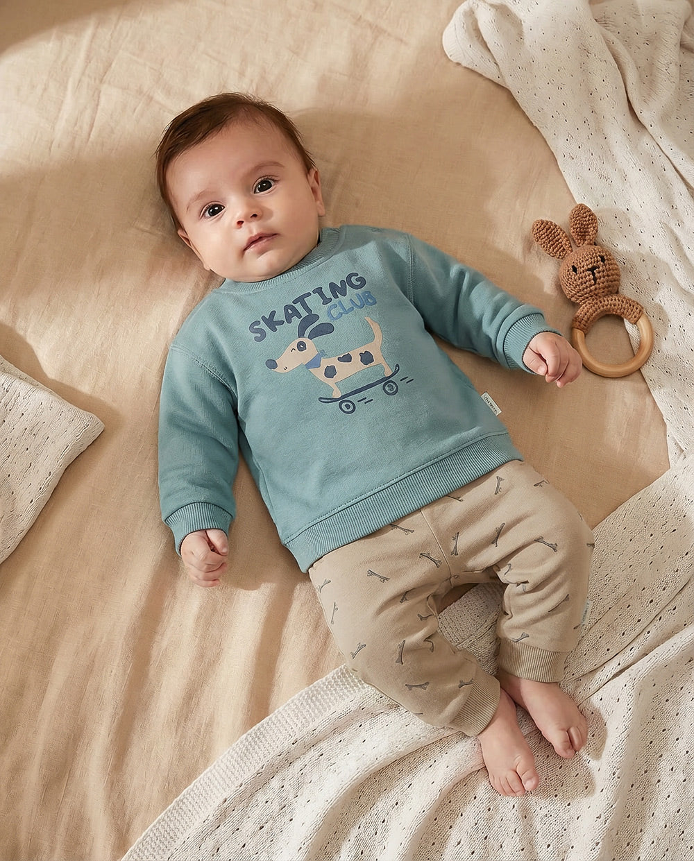 Conjunto bebé niño Waterlemon Perrito verde