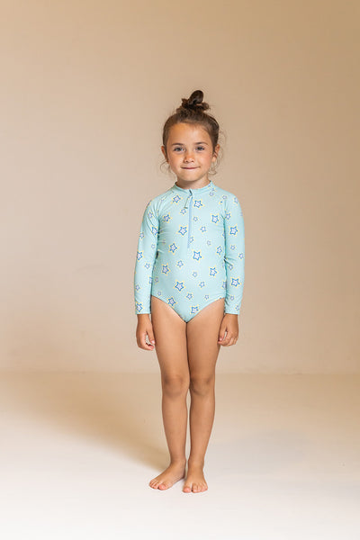 Bañador manga larga niña Waterlemon Star Glow