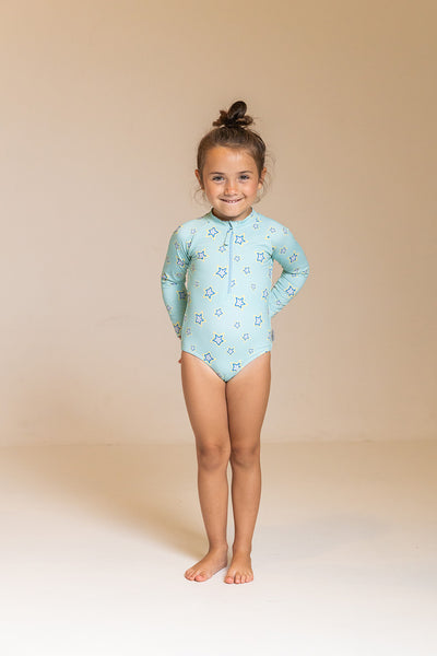 Bañador manga larga niña Waterlemon Star Glow