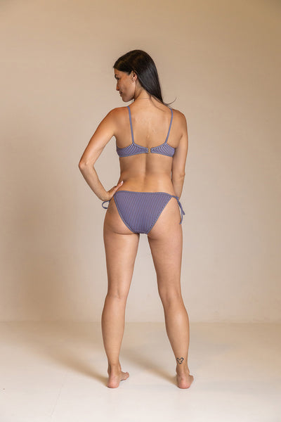 Bikini Teen Waterlemon Tiras Laterales Rayitas Azul
